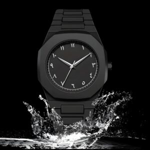 Black  White Arabic Aura Watch For Men Stylish Aura