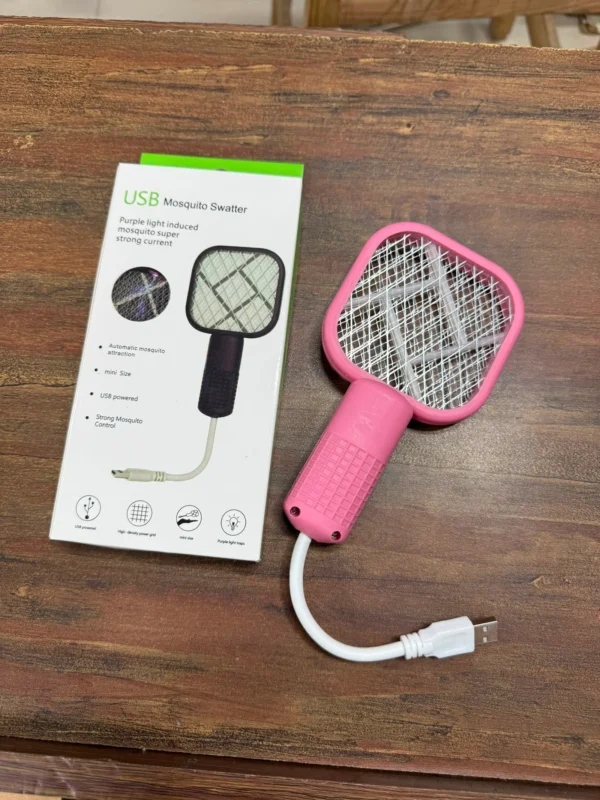 Mini Racket USB Mosquito Killer Swatter Racket – Portable Pest Control Trap with Electric Shock & Box