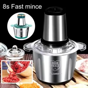 2 Litres New Electric Meat Grinder Stainless Steel Food Processor Chopper